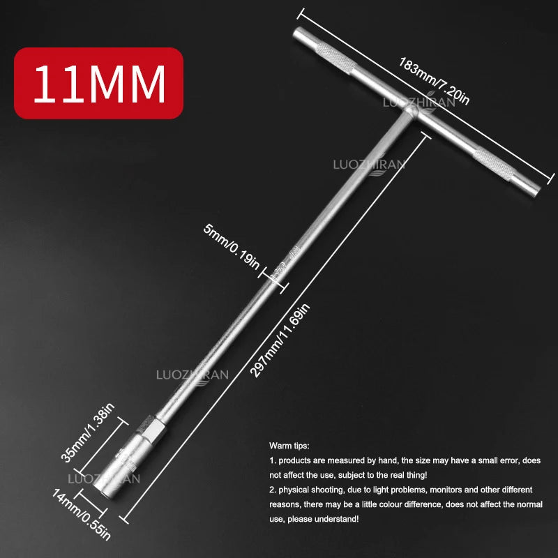 Chiave a Bussola con Impugnatura a T 6-19mm, Chiave Esagonale Estesa di Grado Industriale, Utensile Manuale a Forma di T per Riparazione Auto, Bici, Macchinari e Uso Domestico