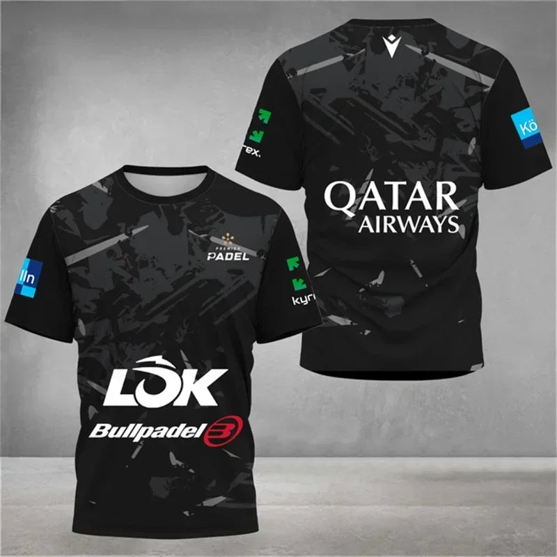 T-shirt da tennis a rapida asciugatura uomo abbigliamento estivo per padel