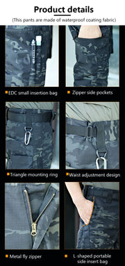 Pantaloni cargo uomo tattici multitasche impermeabili – pantaloni da lavoro e trekking outdoor resistenti - Campeda