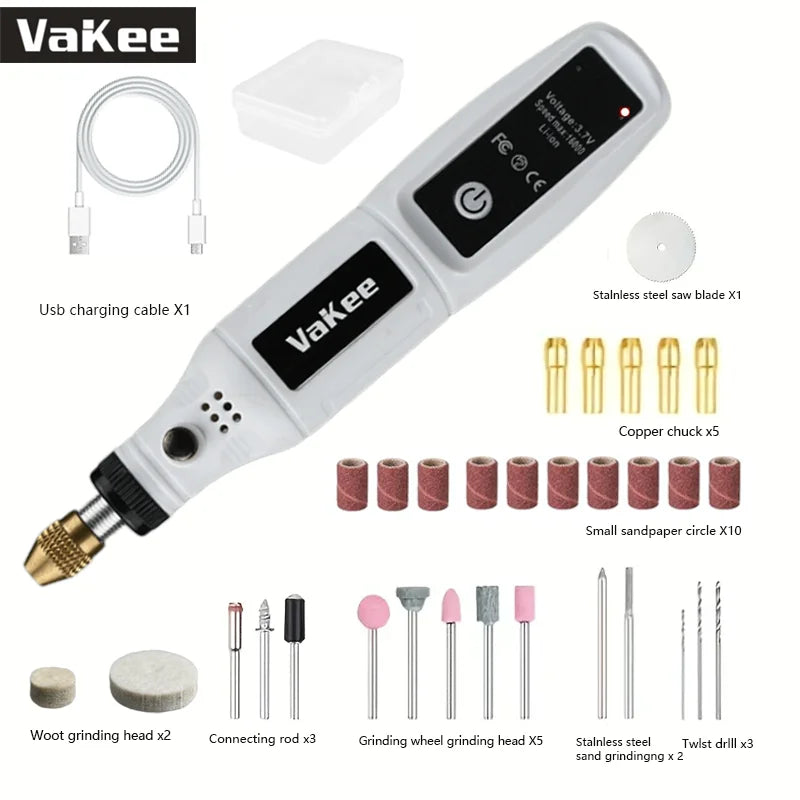 Mini trapano elettrico USB ricaricabile penna per incisione senza fili strumenti Dremel utensile rotante trapano a mano senza fili mini lucidatore per mano
