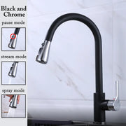 Rubinetto da cucina nero Estraibile Lavello Miscelatore per spruzzatore a flusso - immagine 10
