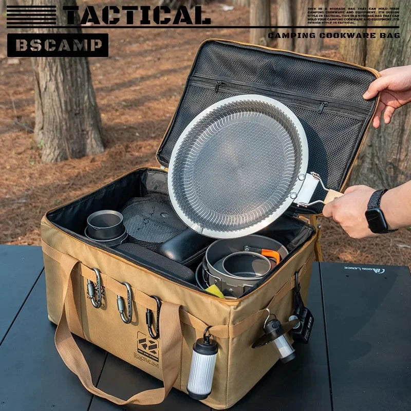 Borsa Tattica Campeggio 30-42L – Organizer Outdoor Impermeabile con Scomparti Modulari per Picnic e Attrezzatura - Campeda