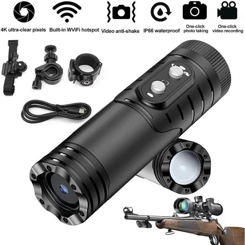 Action Cam 4K WiFi Impermeabile – Mini Bodycam per Moto, Bici e Sport Estremi