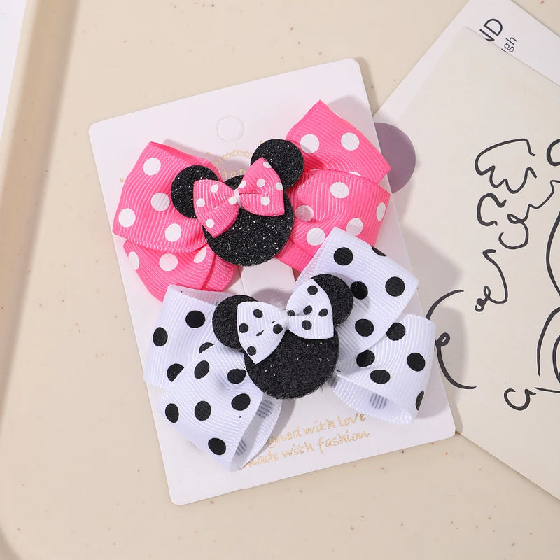 Fermagli per capelli bambina 2 pezzi con fiocco a pois, mollette cartoon adorabili, accessori capelli boutique per bambini - Campeda