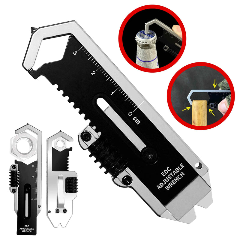 Mini piede di porco multifunzionale 9 in 1 chiave regolabile multi-strumento pinza EDC Righello di misurazione Barra di leva Strumento da campeggio esterno tascabile