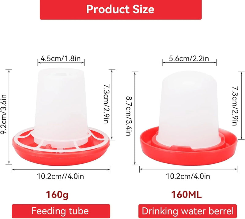 Mini mangiatoia e abbeveratoio per pollame distributore automatico di cibo acqua - immagine 2