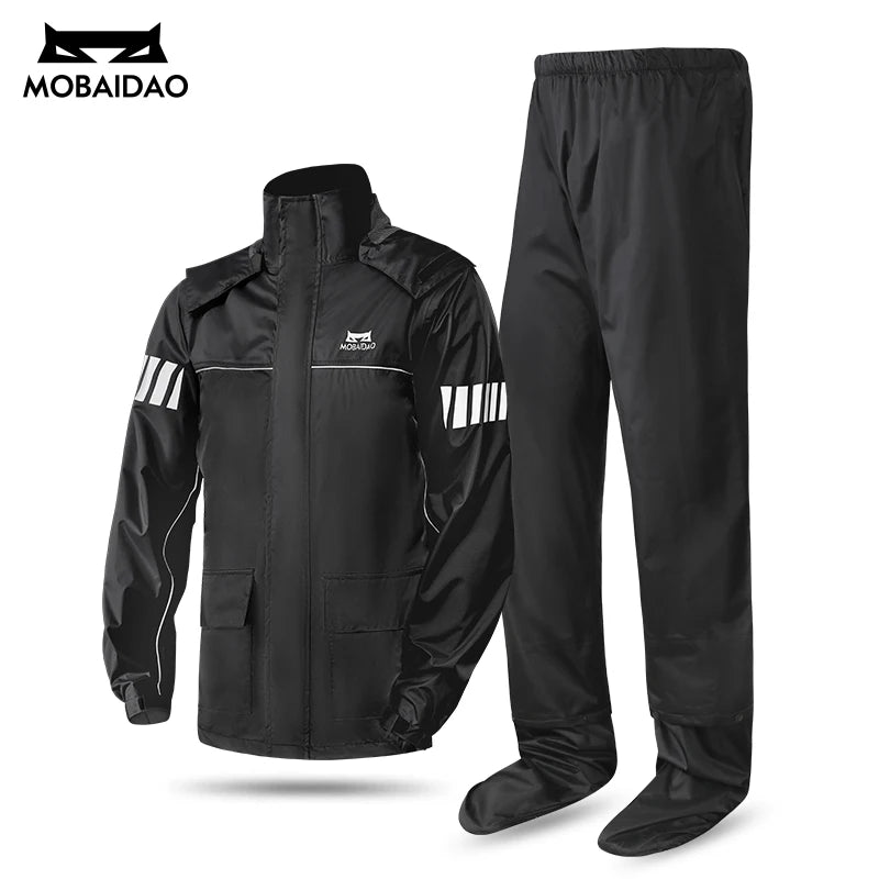 Tuta antipioggia per moto Set giacca e pantaloni impermeabili equitazione - immagine 6