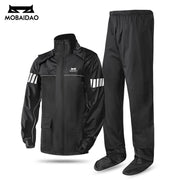 Tuta antipioggia per moto Set giacca e pantaloni impermeabili equitazione - Black M - immagine 6