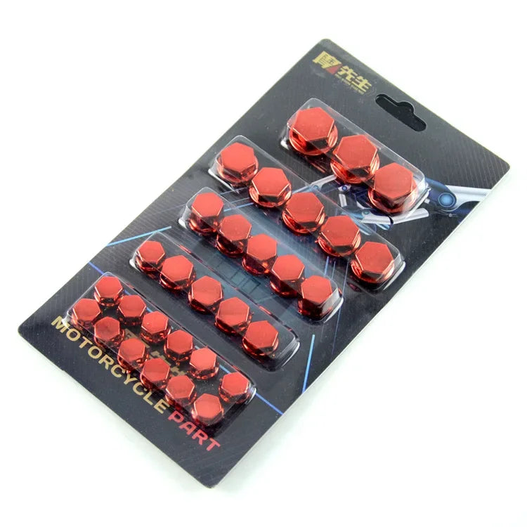 Kit Copri Viti Moto 30 Pezzi – Tappi Decorativi Bulloni 0.8-1.4 cm, Copri Dadi Colorati per Yamaha, Honda e Scooter - Campeda