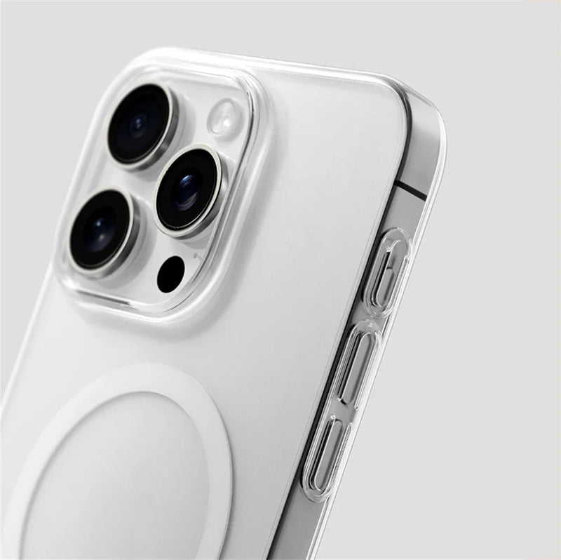 Custodia magnetica trasparente HD per PC rigida ultra sottile per iPhone 17 Pro Max 16 15 14 Plus 13 12 Magsafe Custodia trasparente con ricarica wireless