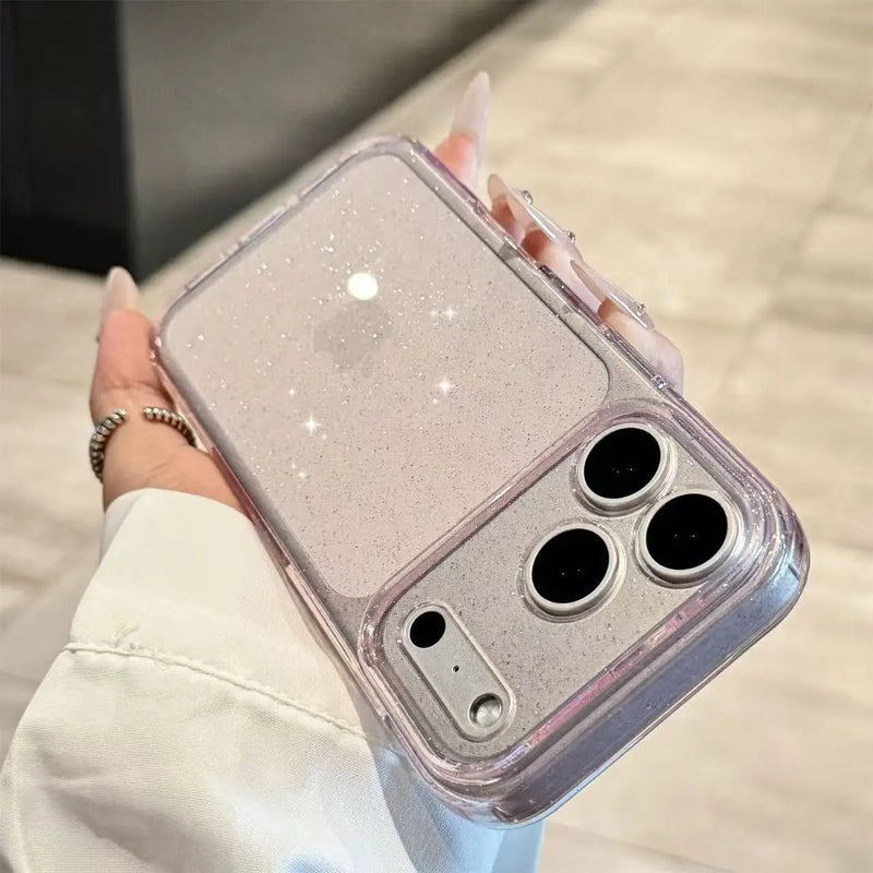 Custodia per telefono trasparente in silicone con glitter bling di lusso per iPhone 17 Air 16 15 14 Plus 13 12 17 Pro Max 17Pro Cover morbida trasparente in TPU