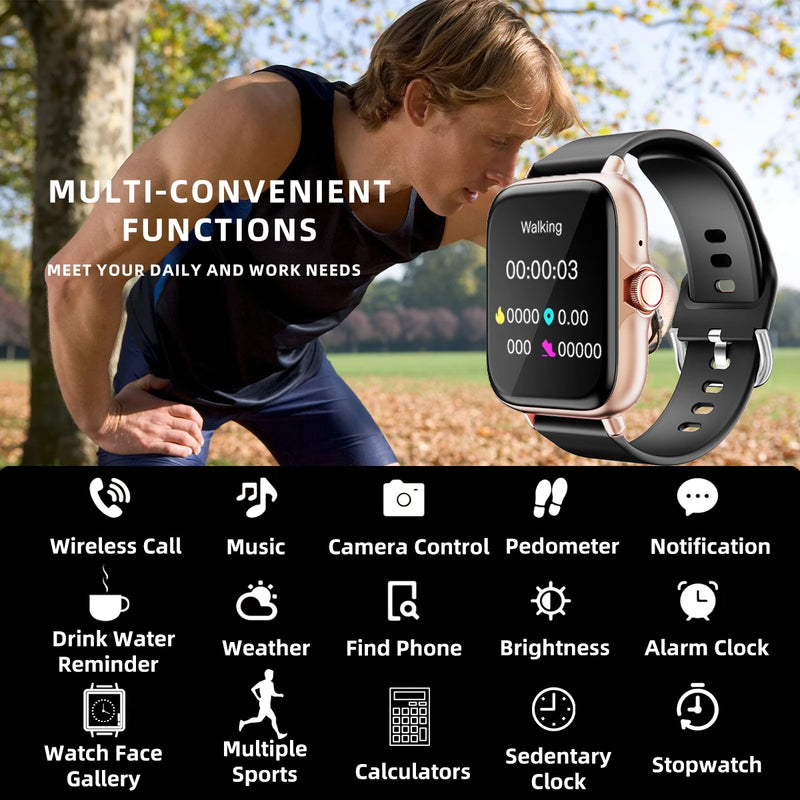 Smartwatch 1.83” Bluetooth Uomo/Donna – Risposta Chiamate, Contapassi, Monitor Sonno per iPhone e Android - Campeda