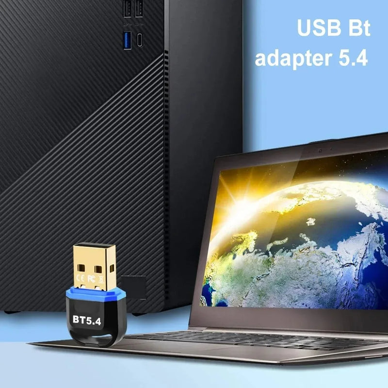 Adattatore USB Bluetooth 6.0 Dongle Bluetooth 5.4 per PC Windows 11/10/8.1 Trasmettitore ricevitore Bluetooth per tastiera/mouse