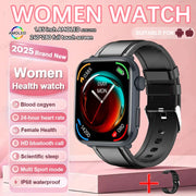 nuove donne uomini AI Smart diagnosi orologio HRV PPG pressione sanguigna - Black Leather - immagine 14