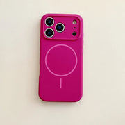 Custodia fucsia in silicone per iPhone 17 Pro con ricarica wireless magnetica