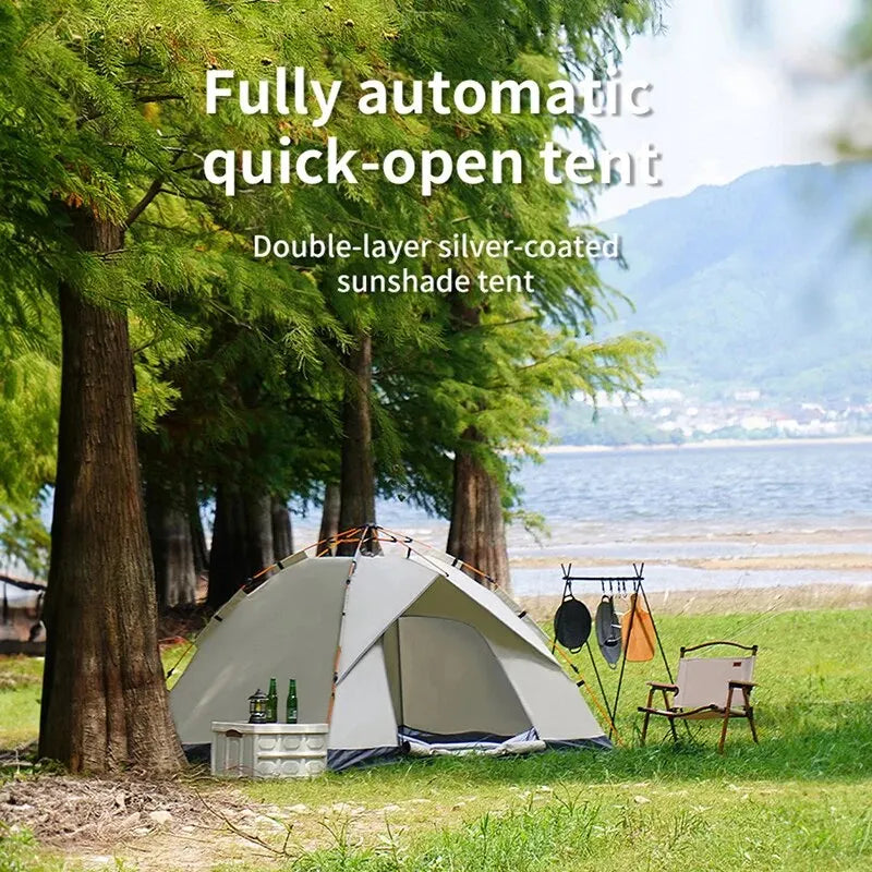 Tenda da Campeggio Automatica 3-4 Persone – Apertura Rapida Impermeabile e Anti-UV - Campeda
