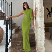 Abito Lungo Donna Estate Aderente Sexy Y2K – Vestito Maxi Senza Maniche O-Collo Patchwork, Ideale per Party, Festival, Club e Serate Eleganti - Campeda