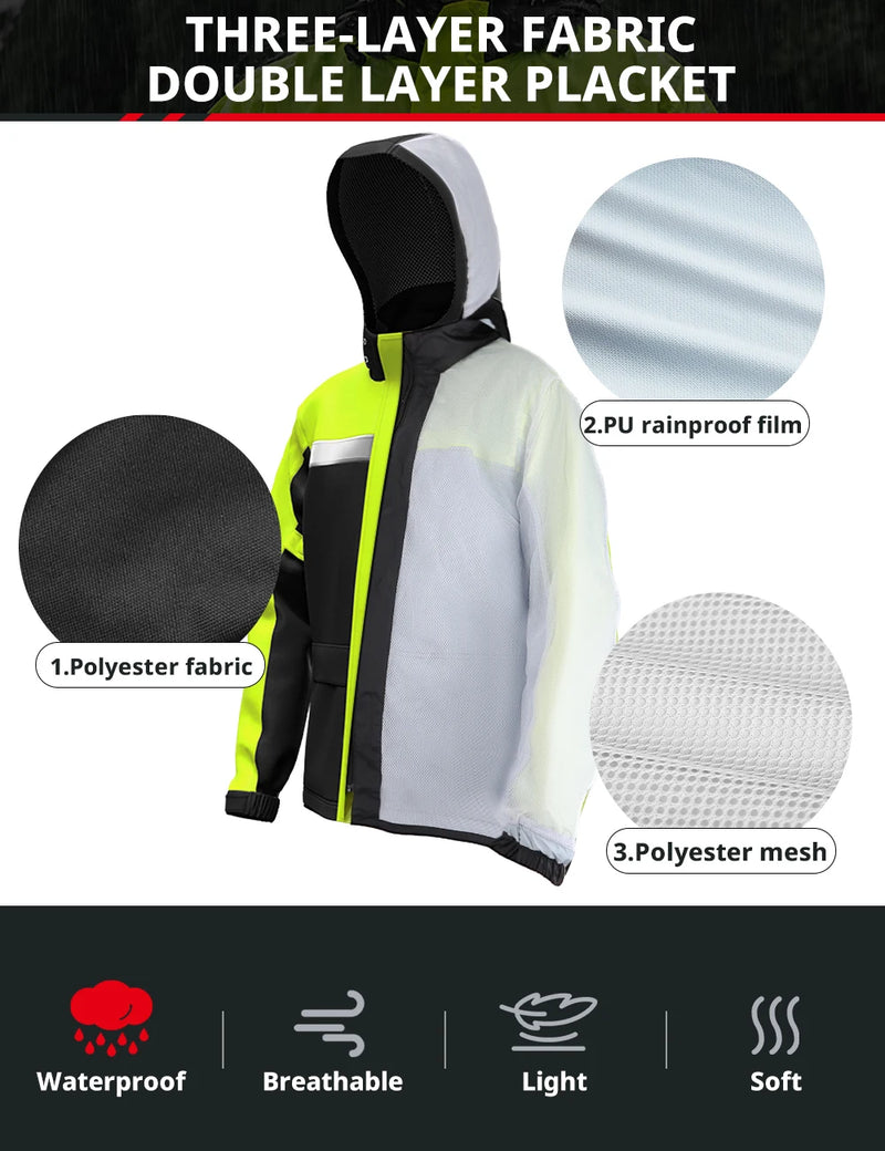 Completo Impermeabile da Moto con Allarme LED Livello Tempesta - immagine 2