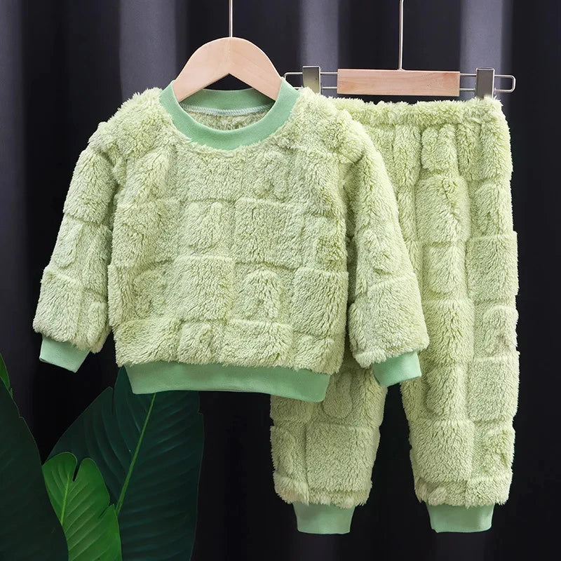 Pigiama Autunno Inverno per Bambini e Bambine Abbigliamento da Casa a Maniche Lunghe - immagine 7