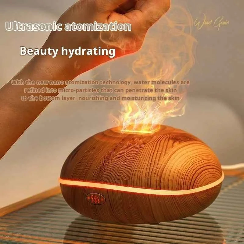 7 colori Fuoco Fiamma Grano di legno macchina per aromaterapia umidificatore Diffusore di aromi Aria Ad ultrasuoni Mist Maker Fogger Aroma