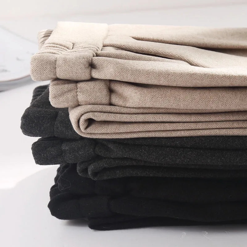 Pantaloni di lana a 3 colori matita Harem da donna Autunno Inverno vita - immagine 5