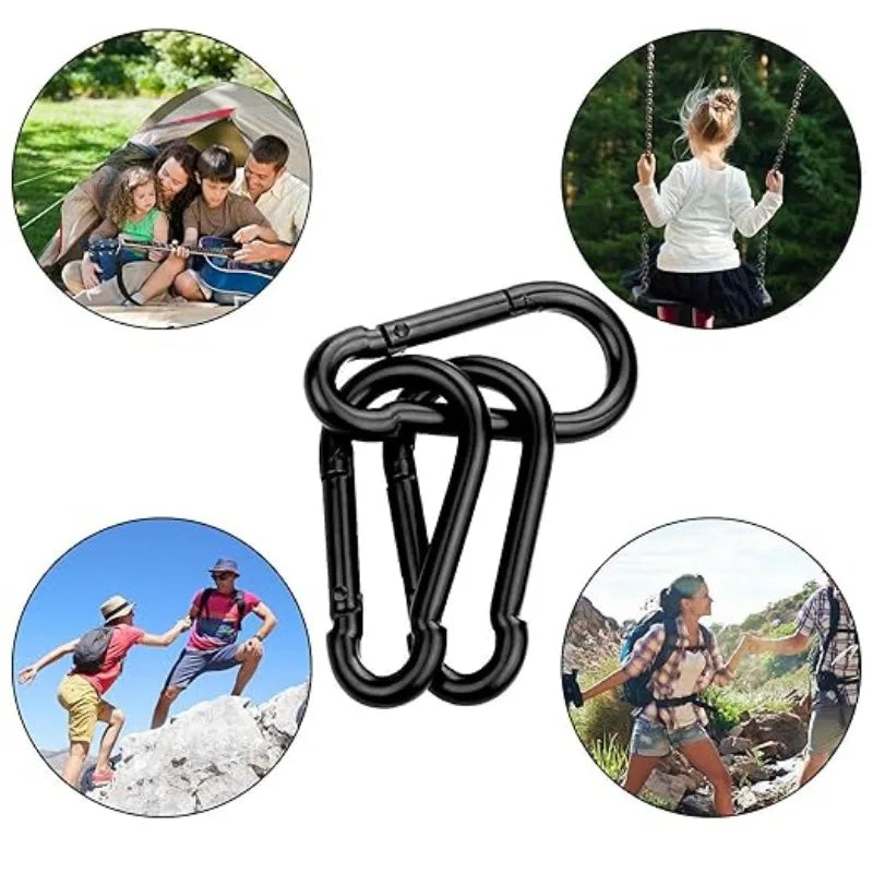 Mini Moschettoni Portachiavi in Alluminio – Set 10/50 Pezzi Clip D Shape per Chiavi, Campeggio e Outdoor