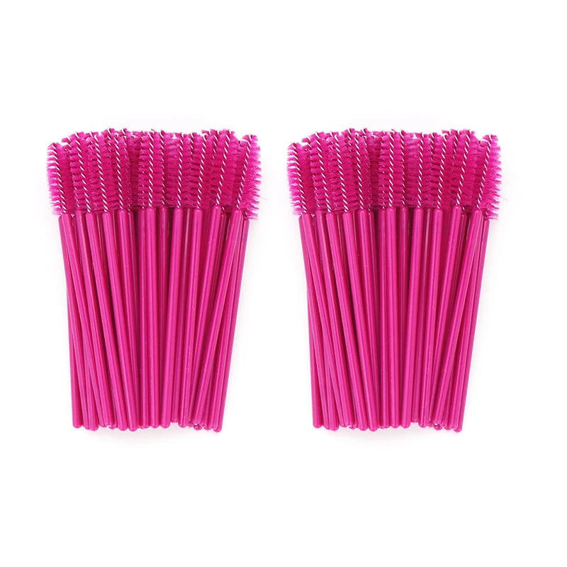 ANNAFRIS 50 Pz Spazzola per ciglia usa e getta Testa morbida Pennello sopracciglia - 100 pezzi rosso rosa - immagine 15