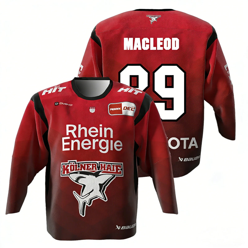 Köln Haier MacLeod Maglia da Hockey su Ghiaccio Tedesca 89 Russell DEL Genitore-Figlio - immagine 9