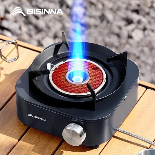 Fornello da Campeggio BISINNA 4000W – Stufa a Gas Portatile ad Alta Potenza con Accensione, Bruciatore Outdoor Trekking Picnic - Campeda