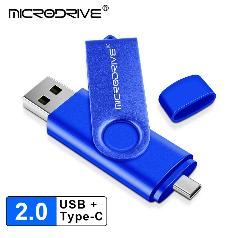 Chiavetta USB OTG 2 IN 1 di tipo C in metallo 128 GB Chiavetta USB 4 GB 8 GB 32 GB 64 GB 128 GB Cle USB Cle Chiavetta USB Memoria USB