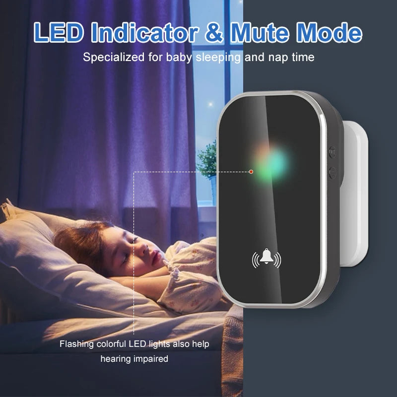 Campanello senza fili Campanello per porta di benvenuto per casa intelligente 36 suonerie Kit carillon per porta per casa esterna a lunga distanza 300M Batteria gratuita