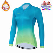 Maglia da ciclismo in pile termico invernale per bambini Set MTB Bicicletta Ragazza - immagine 16