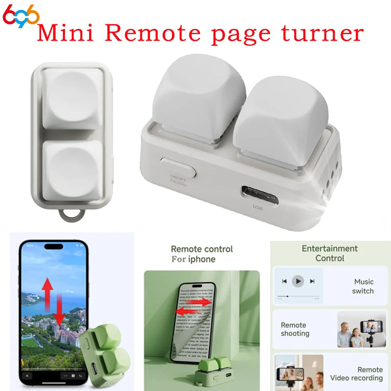 2025 Tastiera Doppio Pulsante E-book Page Turner Per Tablet Telefono Mobile Blue Tooth Telecomando Scorri Visi brevi per Android/IOS