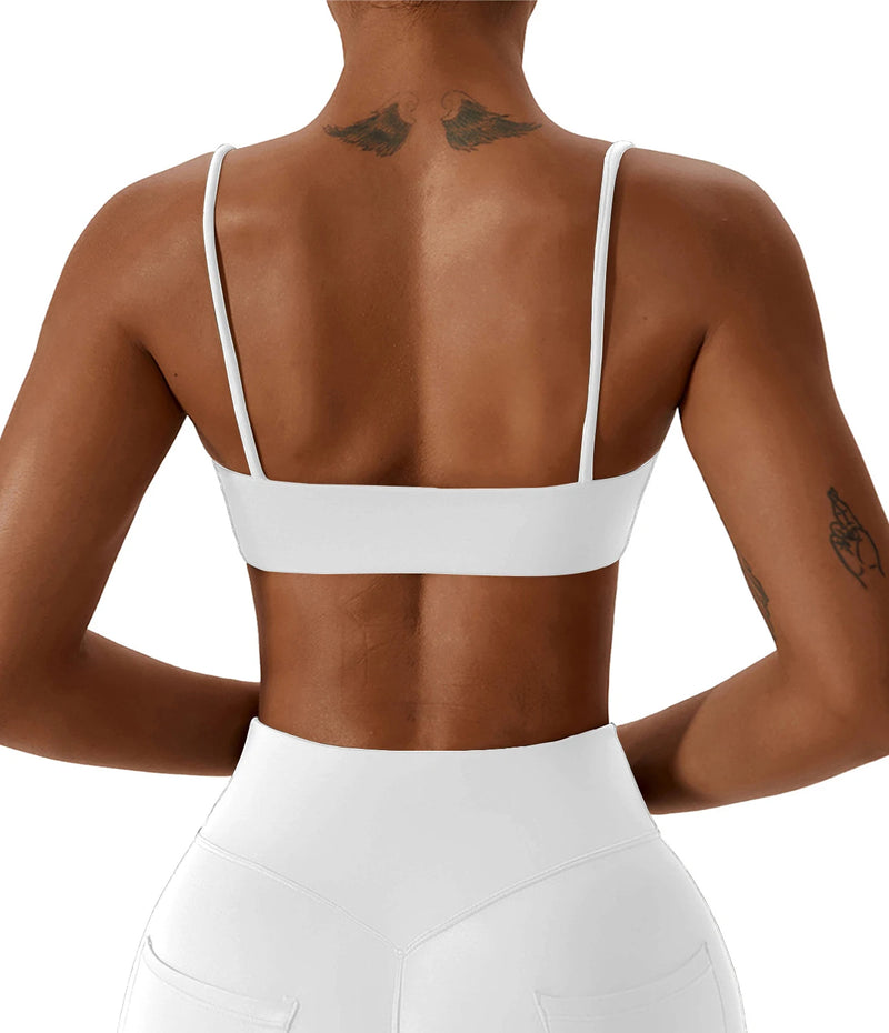 Reggiseno sportivo incrociato sul retro in tessuto super morbido fitness top - immagine 3