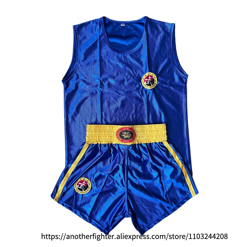 Gilet e pantaloncini da boxe Muay Thai Uomo Donna Bambino Sanda Wushu Arti - immagine 13
