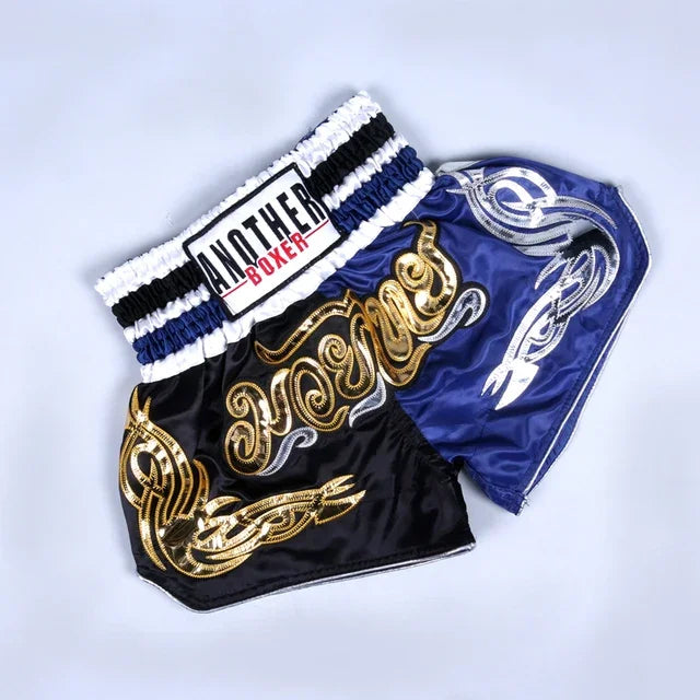 ANOTHERBOXER Muay Thai Pantaloncini MMA Ricamo Sport Fitness Combattimento Kickboxing - immagine 7