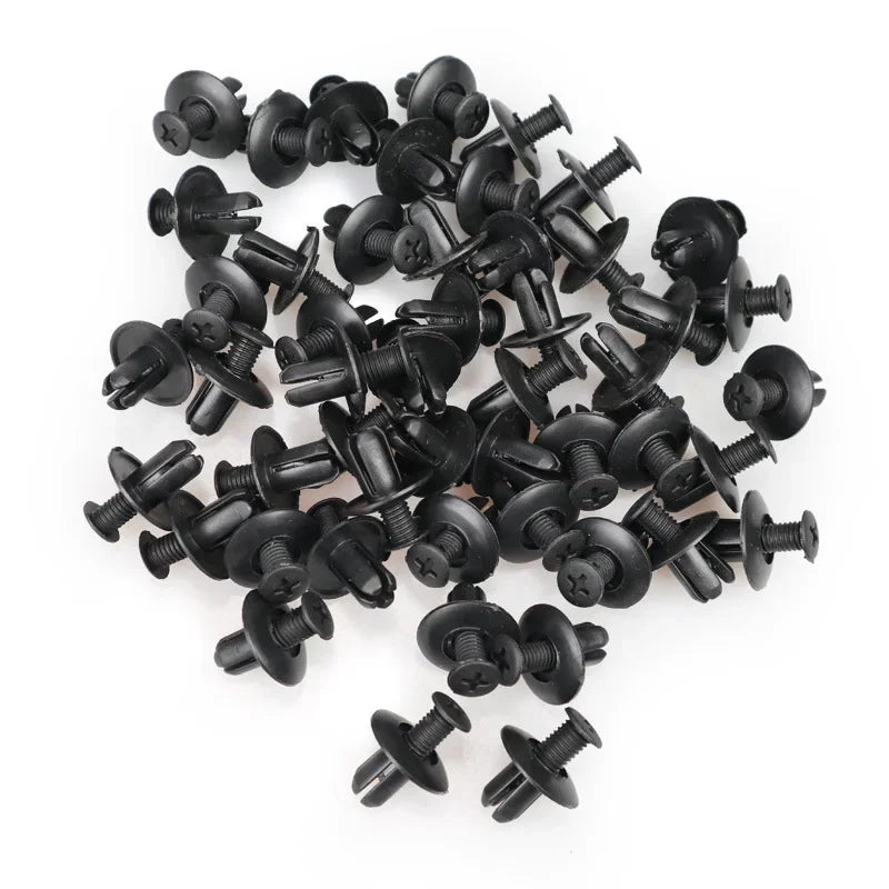 Rivetti Auto 8mm in Plastica Nera – Clip di Fissaggio Premium per Paraurti, Parafango e Pannelli, Compatibili con Toyota, Nissan, Kia, Subaru - Campeda