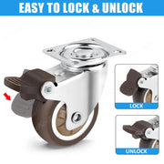 4 pz 1 1.25 1.5 2 Pollici Mobili Caster In Gomma Morbida Ruota - immagine 5