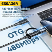Adattatore Essager da Lightning a USB C 3A per Ricarica Rapida OTG iPhone - immagine 5