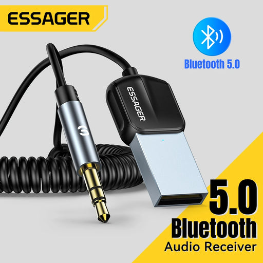 Essager USB Bluetooth 5.0 Ricevitore Adattatore Aux per auto Jack da 3