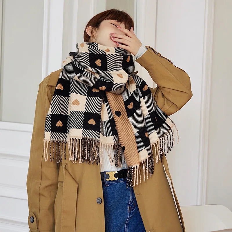 1 Pezzo di Sciarpa a Forma Cuore per Donna Autunno e Inverno - immagine 4