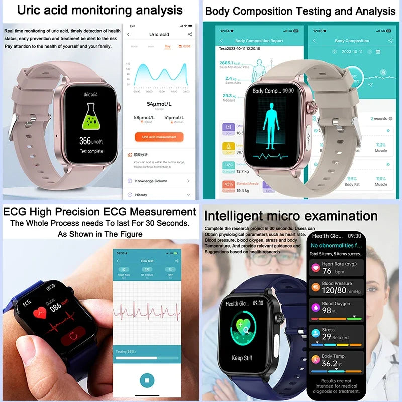 Rilevatore diagnostico AI Smart Watch Donna Test della composizione corporea dei - immagine 2