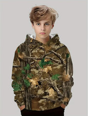 Felpe con cappuccio da caccia mimetiche Stampa foresta Abbigliamento ragazzo Sport - LMS000XH 100 - immagine 22