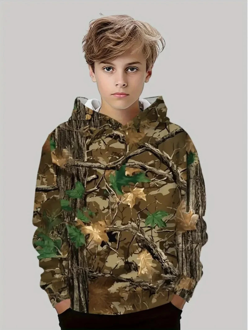Felpe con cappuccio da caccia mimetiche Stampa foresta Abbigliamento ragazzo Sport - LMS000XH 100 - immagine 22