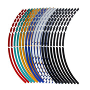 Strisce Riflettenti Cerchi Moto 17-18” – Set Adesivi Ruote 16 Pezzi, Nastro Styling Sicurezza 5 Colori per Moto, Bici e Auto - Campeda