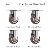4 pz 1 1.25 1.5 2 Pollici Mobili Caster In Gomma Morbida Ruota - 1,5 pollici 4pcs Fixed