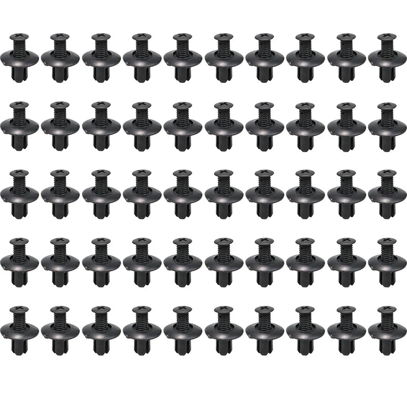 Rivetti Auto 8mm in Plastica Nera – Clip di Fissaggio Premium per Paraurti, Parafango e Pannelli, Compatibili con Toyota, Nissan, Kia, Subaru - Campeda