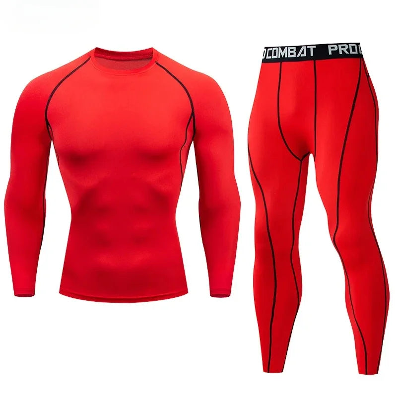 2 pezzi tuta sportiva a compressione da uomo allenamento elastico set yoga jogging - immagine 8