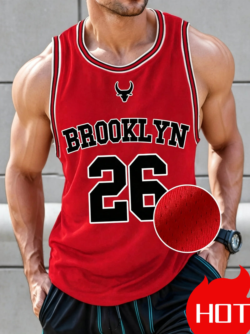 Canotta da basket Brooklyn n.26 con scollo a O tessuto ad asciugatura rapida - immagine 2