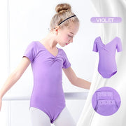 Body per balletto di base ragazze da ballo in cotone ginnastica a maniche - immagine 17